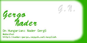 gergo nader business card